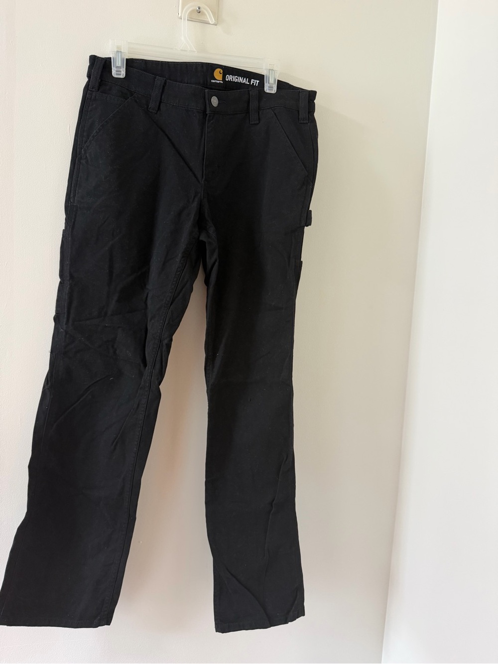 Carhartt Cargo Work Pants Women 10 Black Excellent Original Fit Canvas Utility